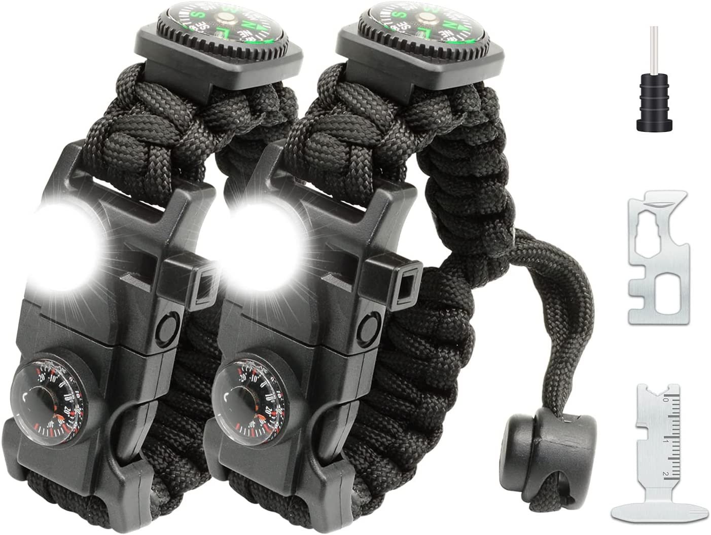 NEW-Vi Survival Paracord Bracelet 20 in 1 bracciale survival regolabile