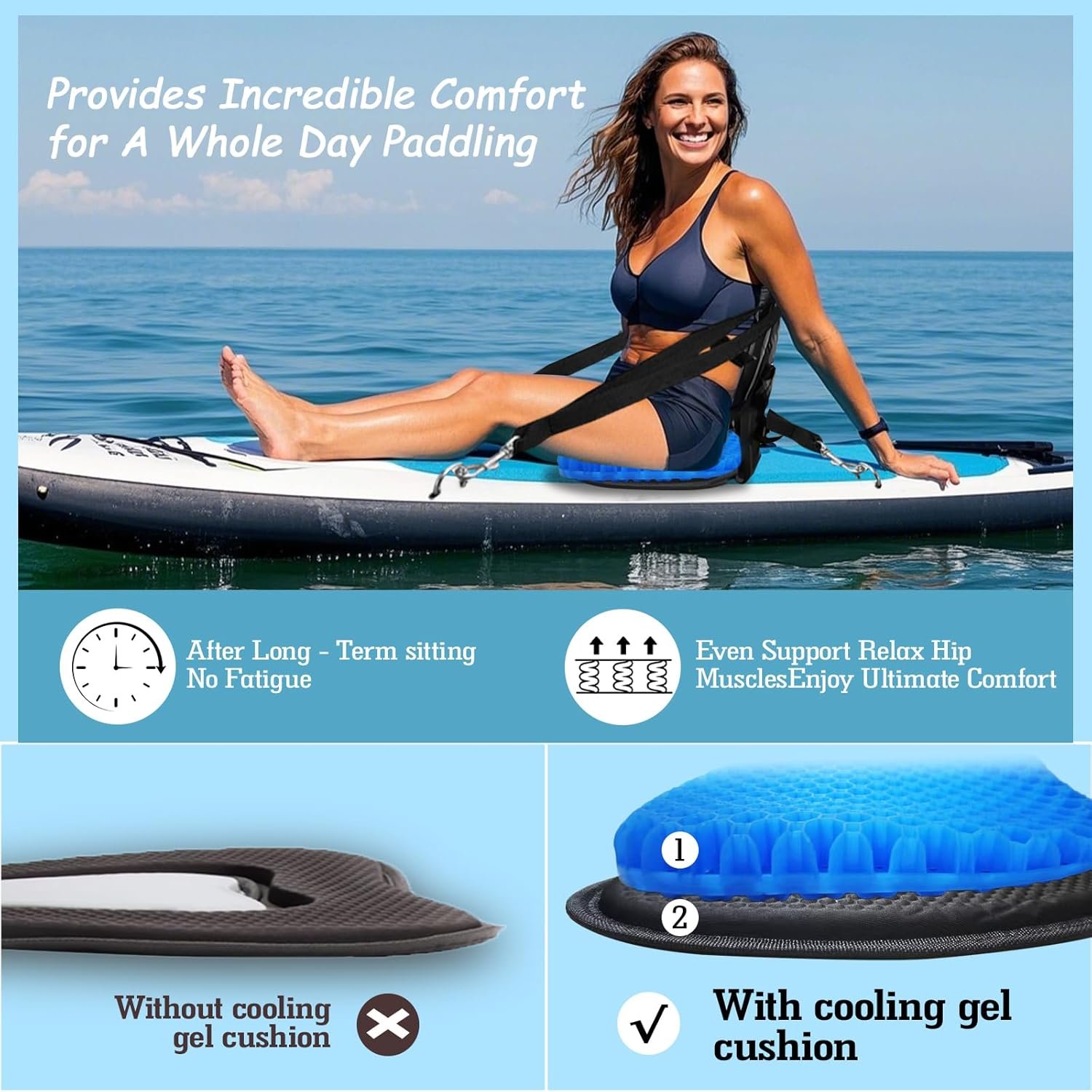 NEW-Vi Kayak Seat sedile kayak deluxe con cuscino in gel e borsa