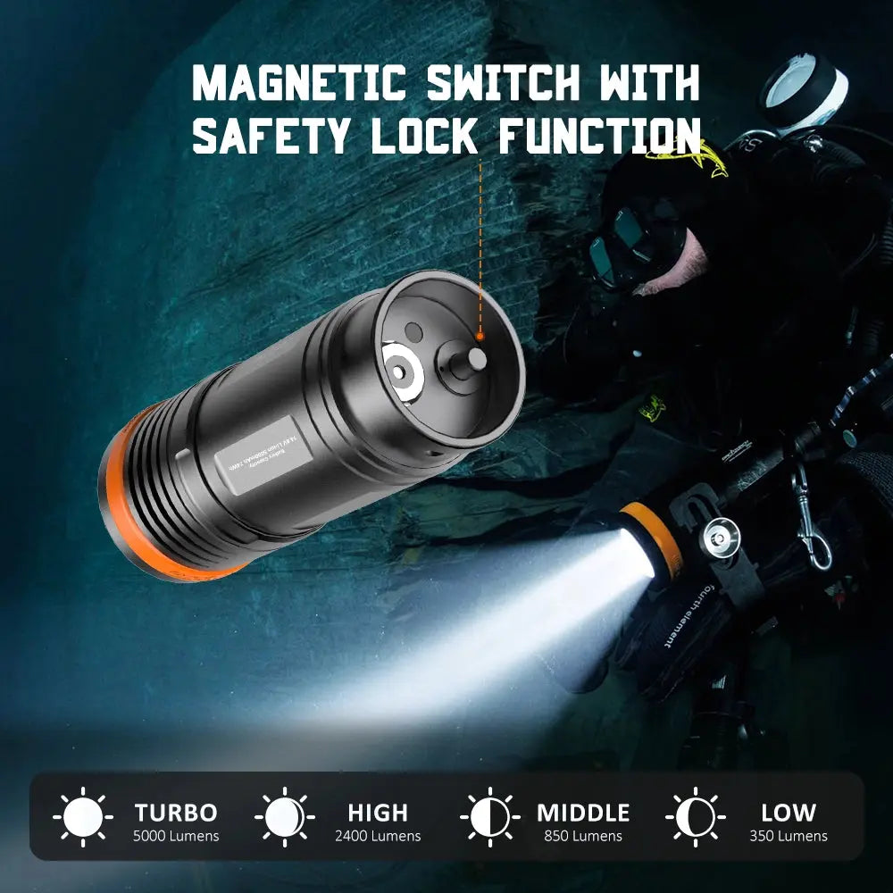 OrcaTorch Technical Diving D920 torcia subacquea 5000 lumen EU
