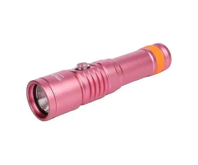 OrcaTorch Recreational Diving D710 torcia subacquea rosa 1 batteria 5000 mAh, fascio 6°