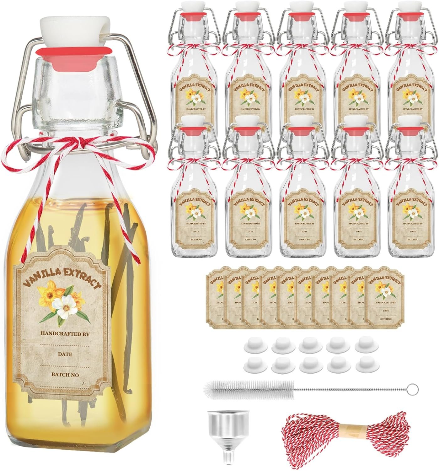 NEW-Vi Glass Bottles bottiglie in vetro 4 oz, 10 pezzi per estratti
