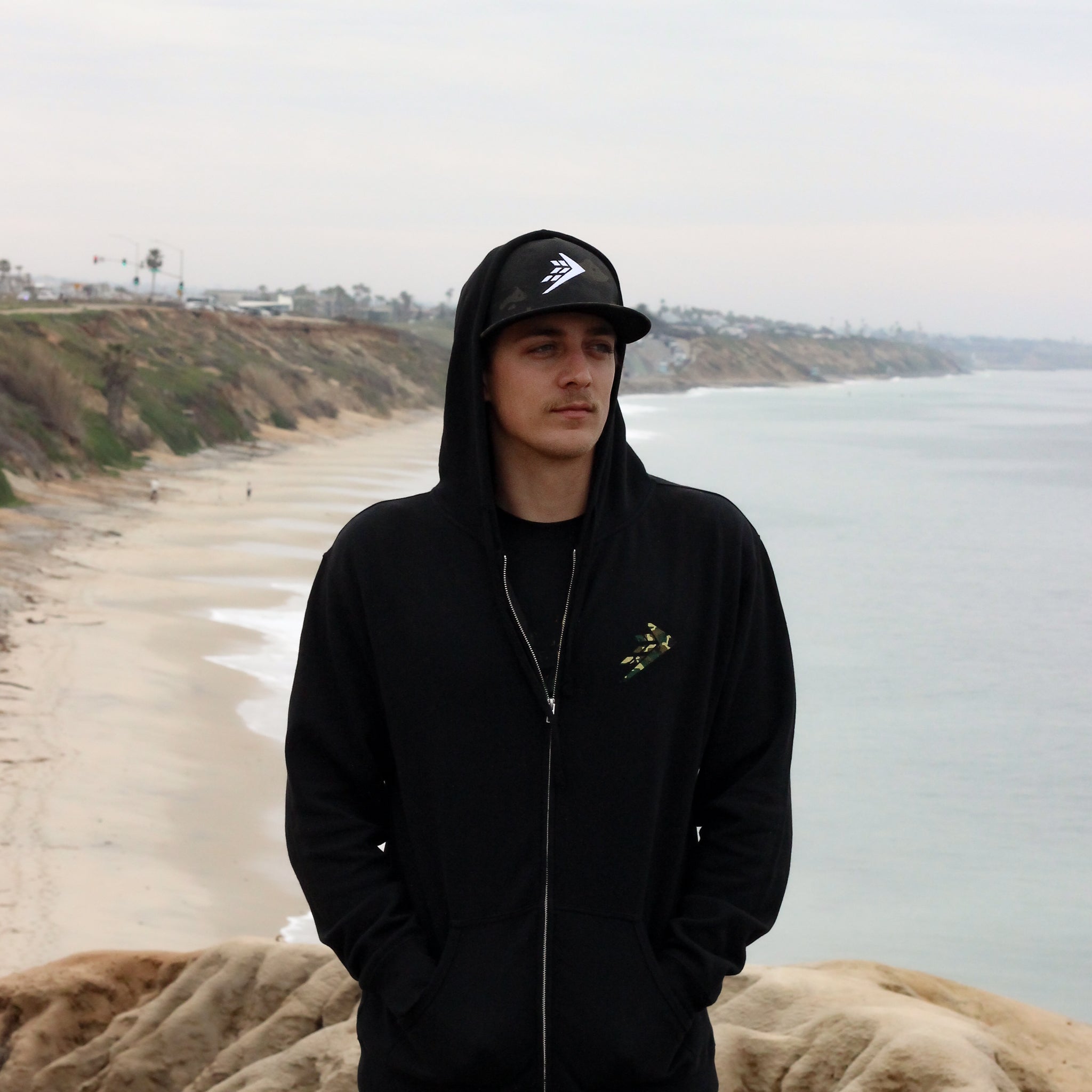 Firewire Clothing Icon Fleece Hoodie felpa nera con zip
