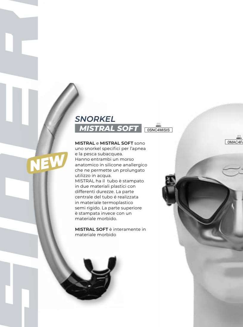 C4 Masks and Snorkels Mistral Soft snorkel da apnea