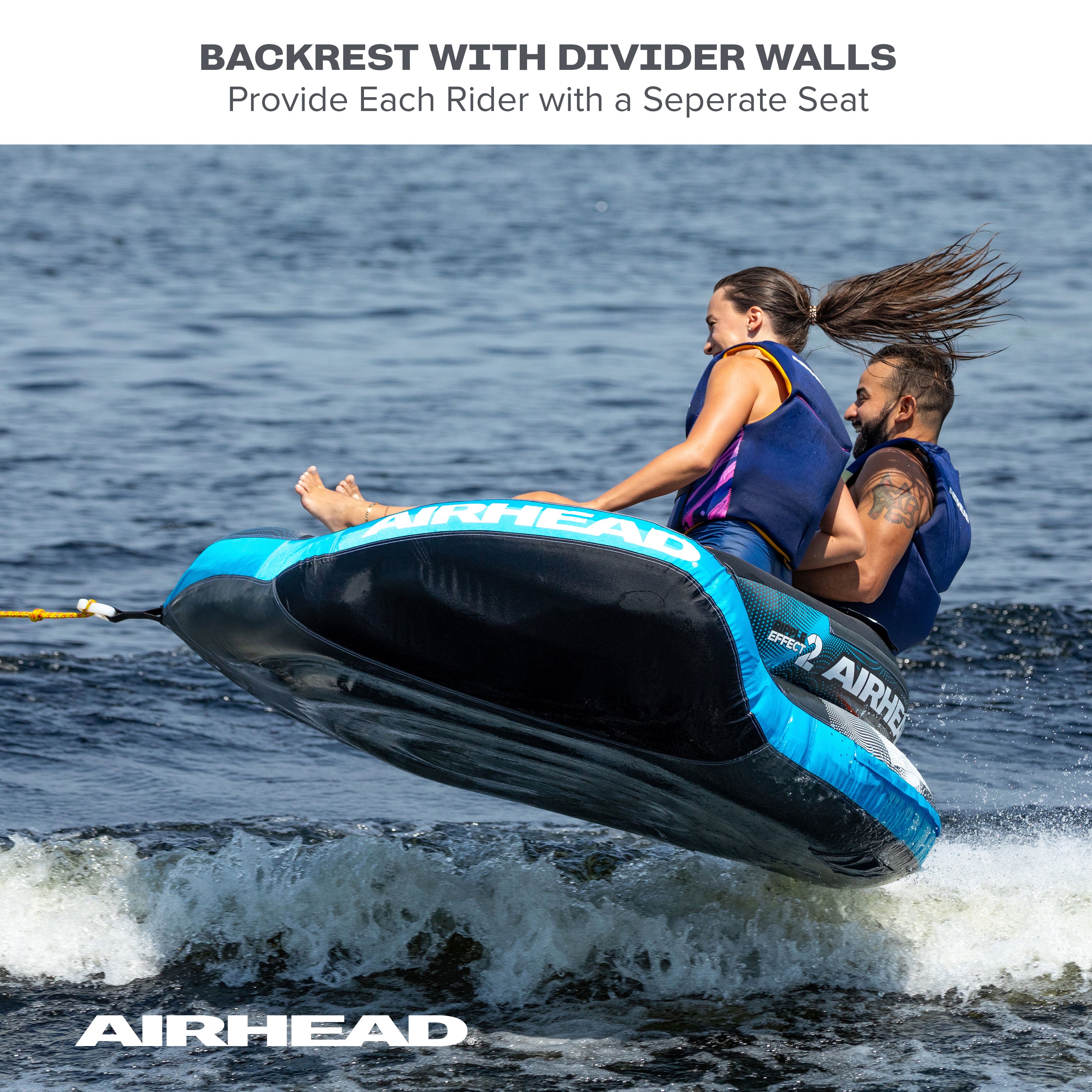 AIRHEAD Towable Tubes Ripple Effect 2 ciambella trainabile 2 posti con sedute imbottite
