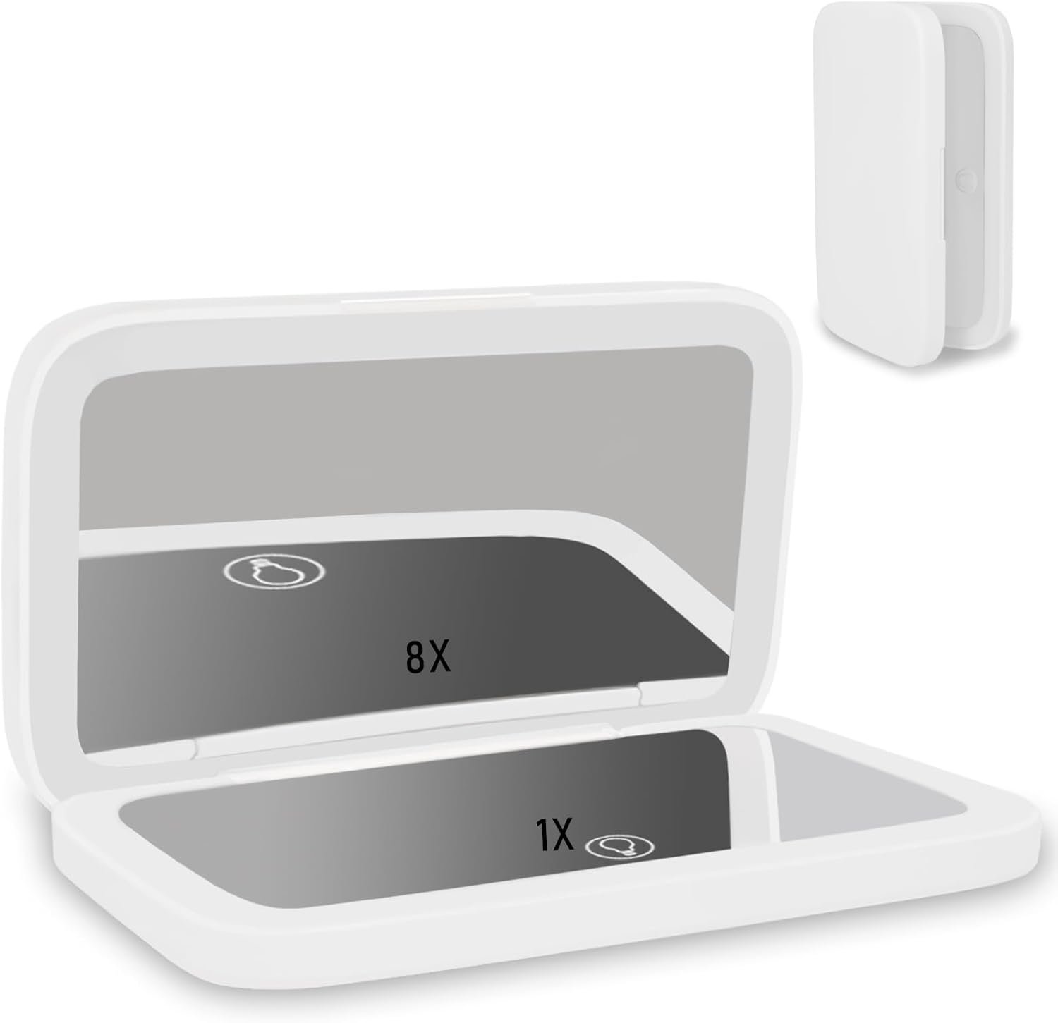 NEW-Vi Beauty Mirror specchio trucco da viaggio 1x/8x bianco