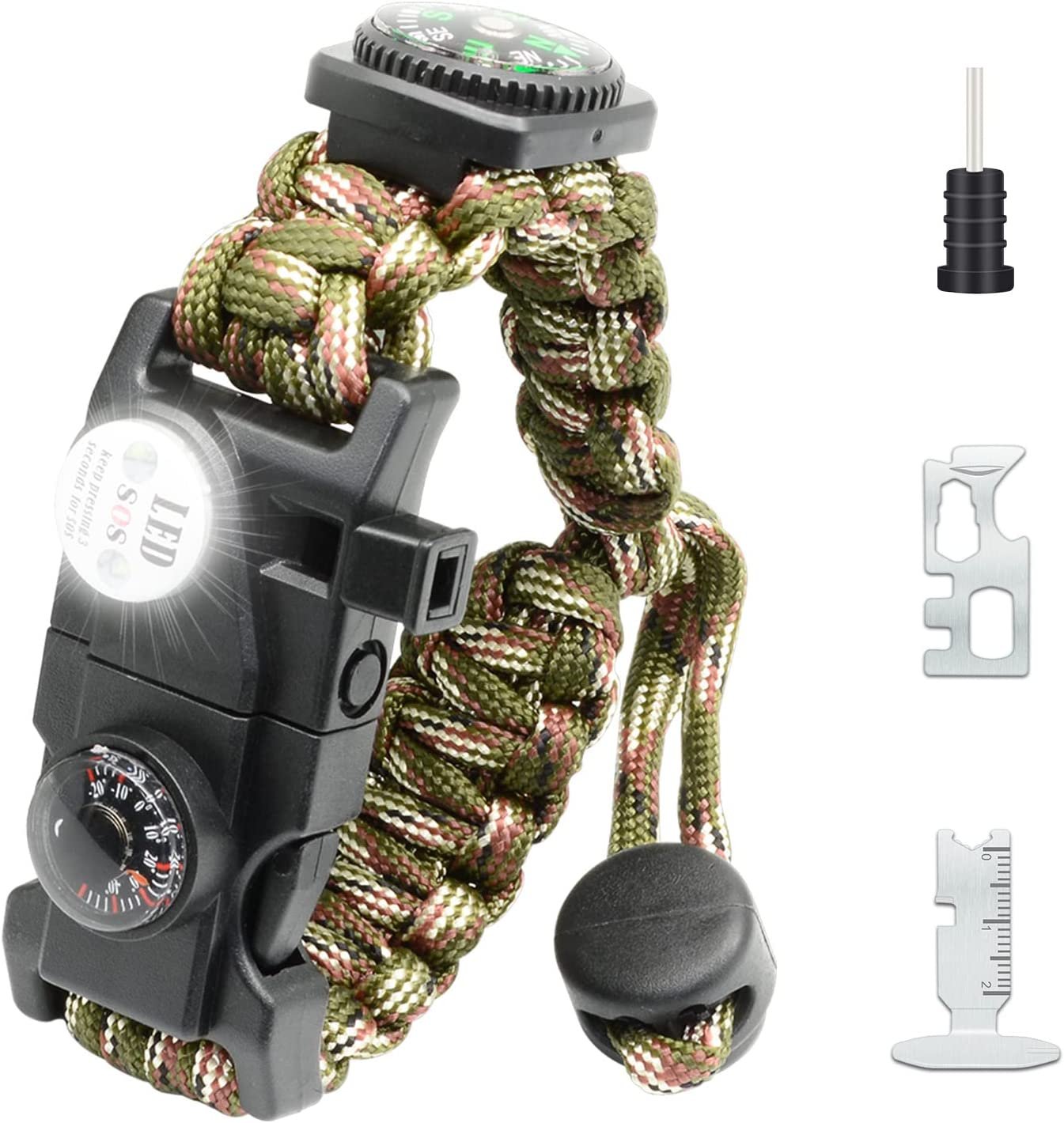 NEW-Vi Survival Paracord Bracelet 20 in 1 bracciale survival regolabile