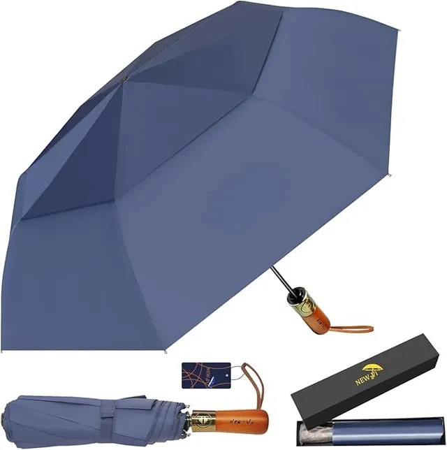 NEW-Vi Golf Umbrella ombrello 54 pollici nero UPF 50+