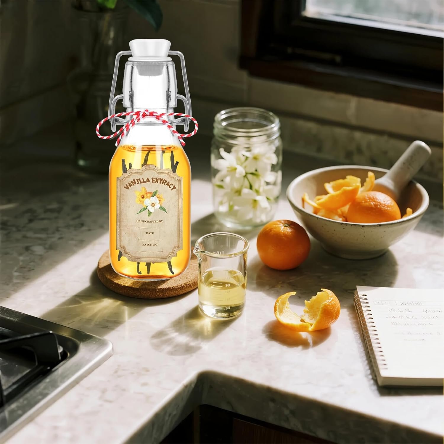 NEW-Vi Glass Bottles 4 oz bottiglie vetro swing top 20 pezzi