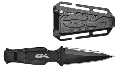 C4 Knives RONIN coltello subacqueo nero, lama 81 mm