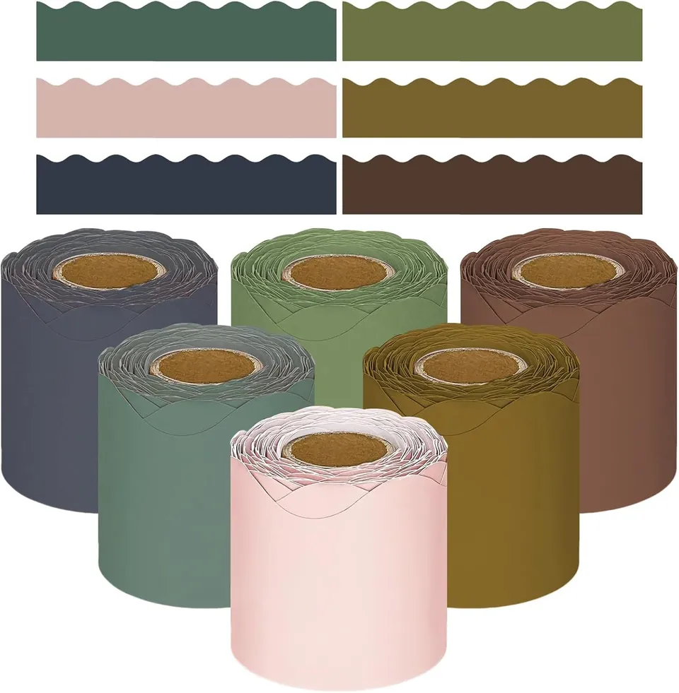 NEW-Vi Bulletin Board Borders bordi smerlati per bacheca, 240 piedi, 6 colori