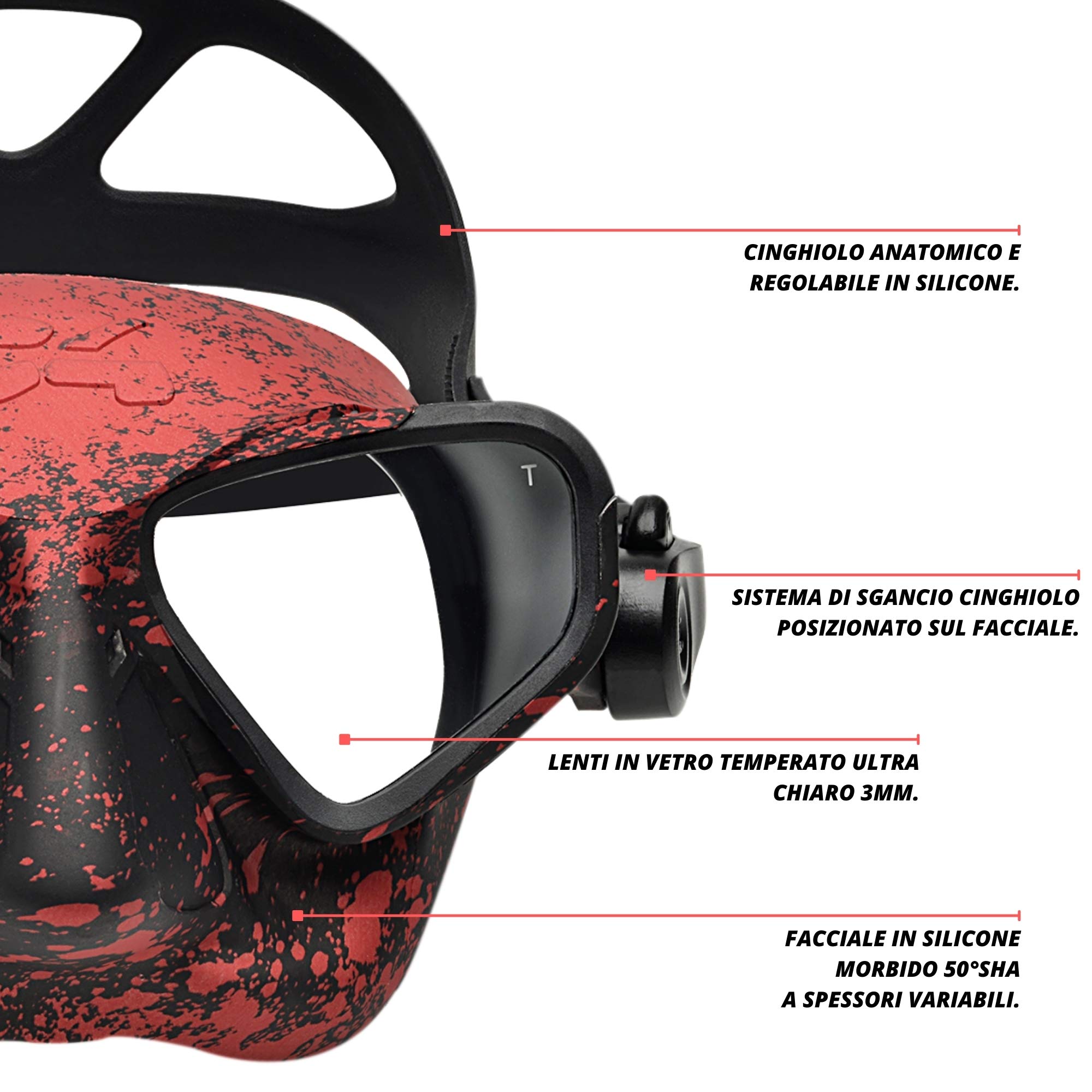 C4 Falcon Firestone maschera apnea a basso volume