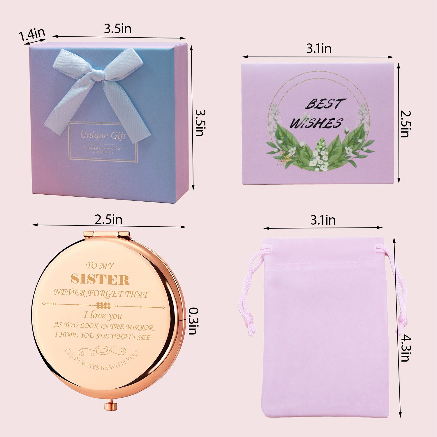 NEW-Vi Beauty Mirror specchio compatto oro rosa