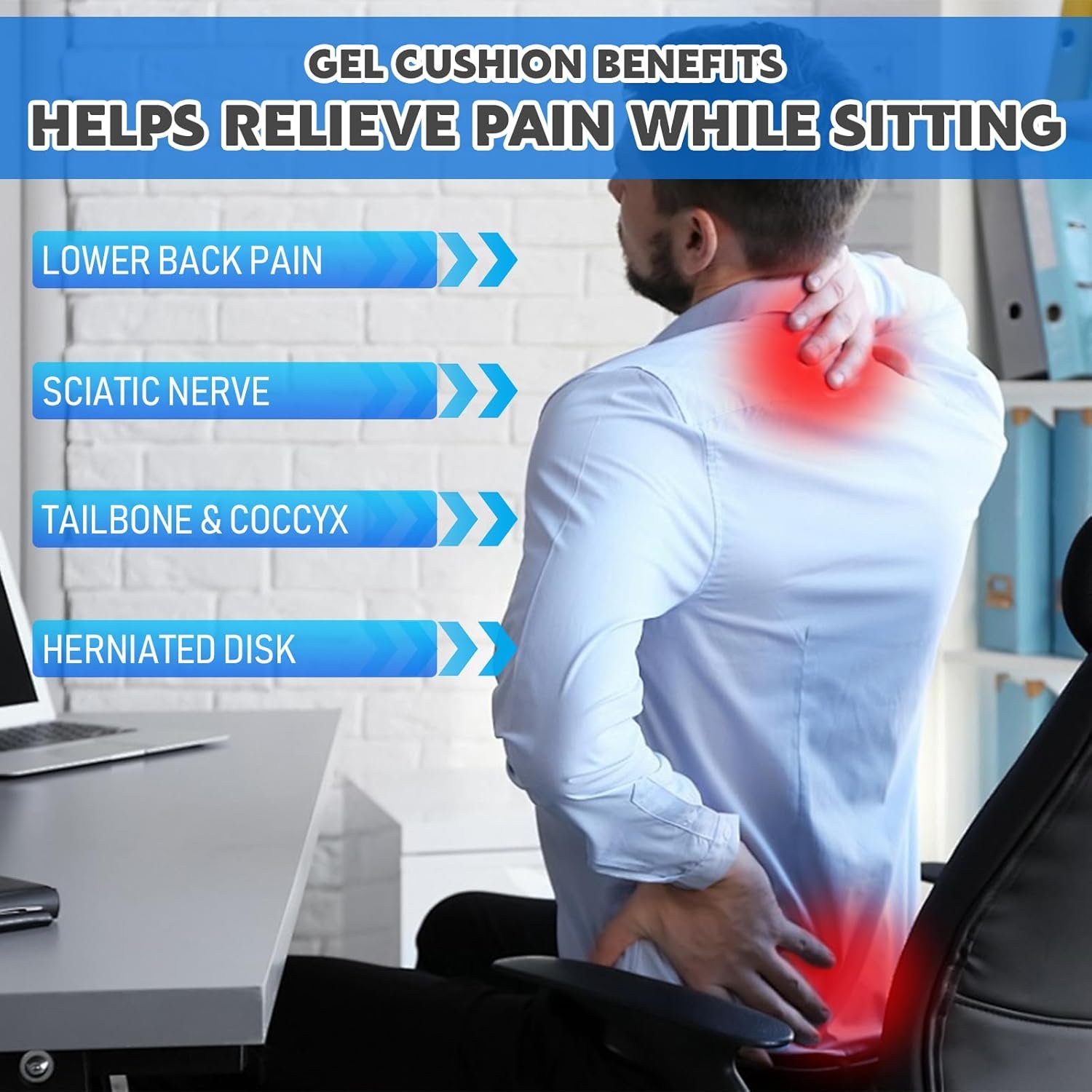NEW-Vi Stadium Seat Cushion cuscino in gel grande traspirante