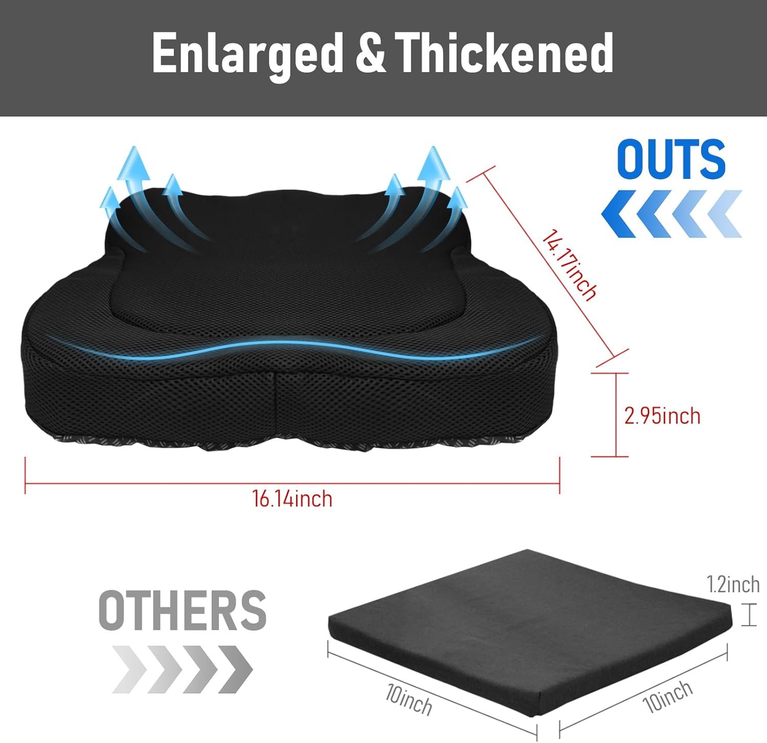NEW-Vi Seat Cushion for Office cuscino in gel rinfrescante