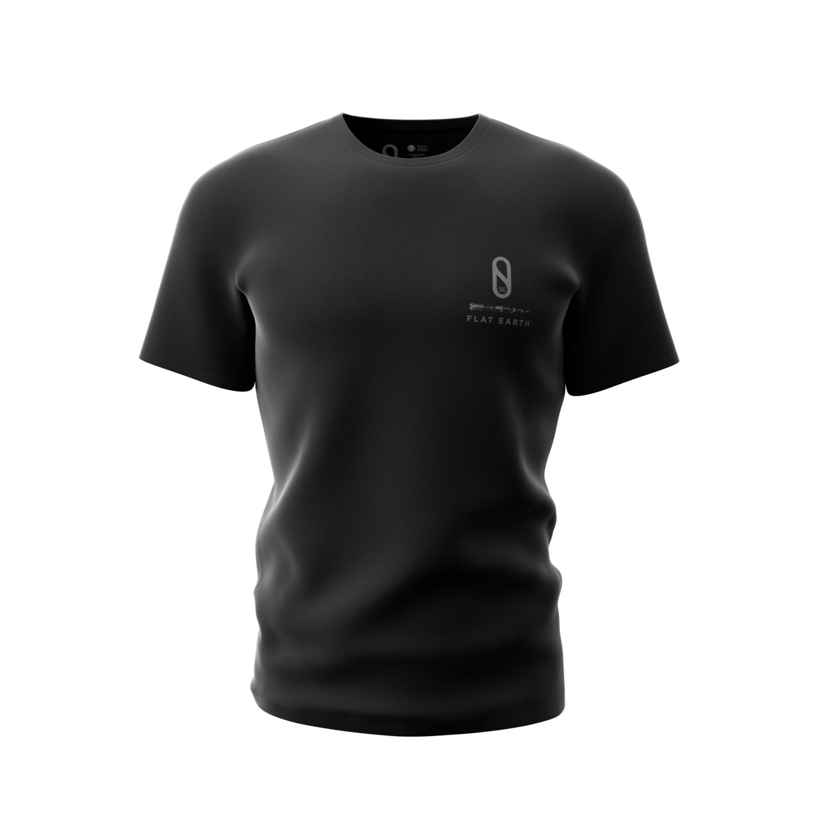 Slater Designs Flat Earth Tee maglietta nera in cotone biologico
