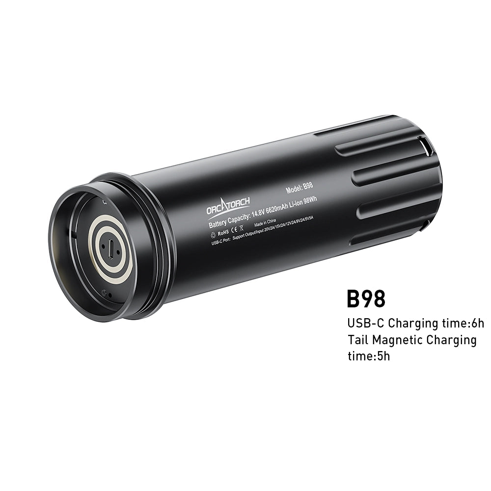 OrcaTorch Batteries & Chargers B98 batteria ricaricabile USB-C 98 Wh