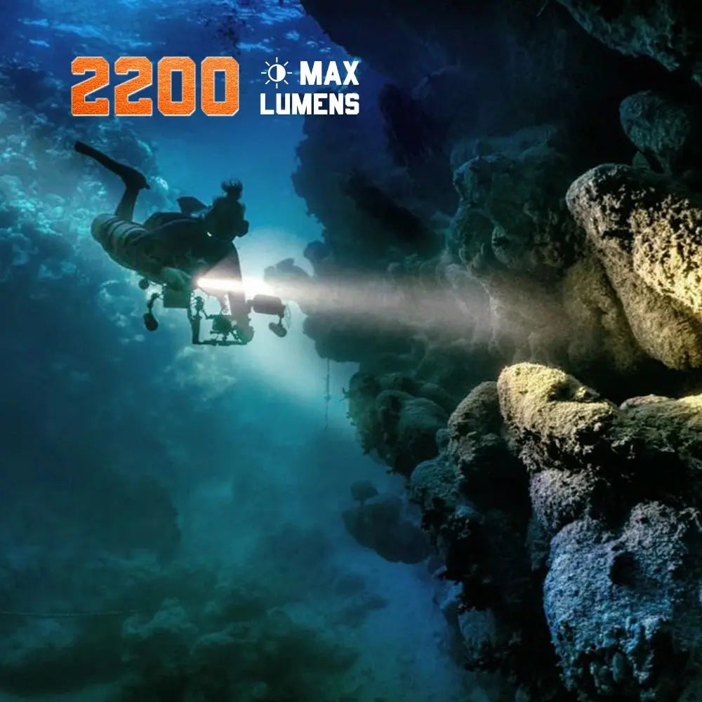 OrcaTorch Technical Diving D511 Max torcia subacquea 2200 lumen EU spot 8°