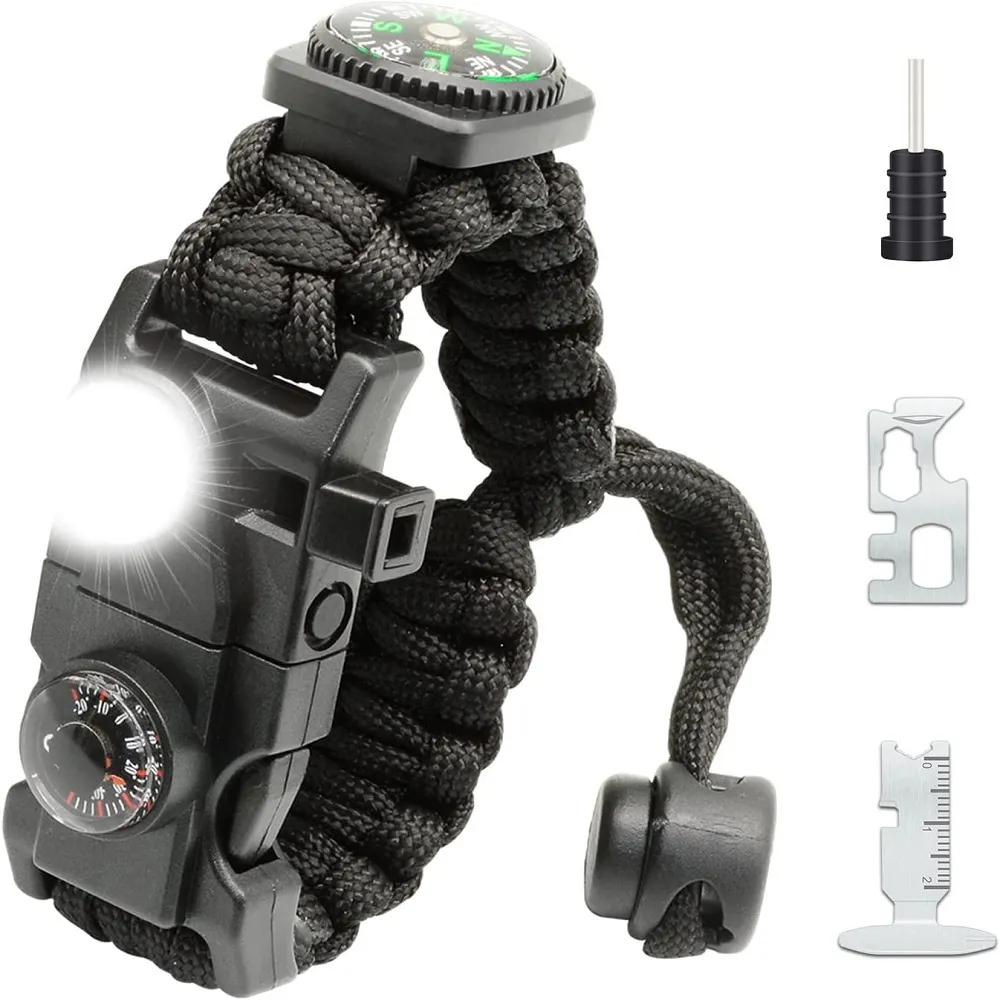 NEW-Vi Survival Paracord Bracelet 20 in 1 bracciale survival regolabile