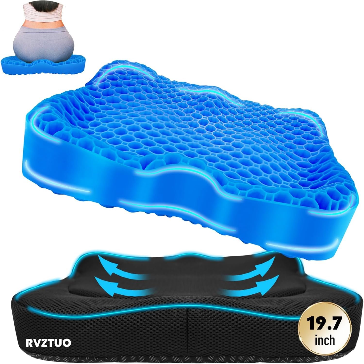 NEW-Vi Stadium Seat Cushion cuscino in gel grande traspirante