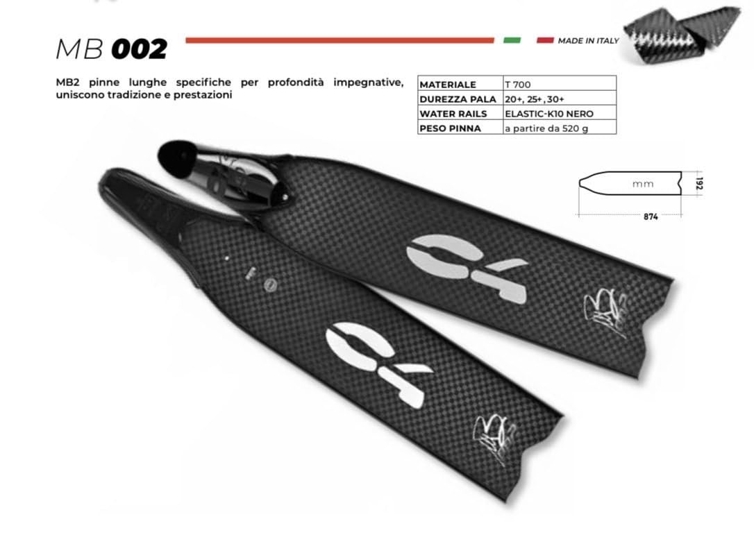 C4 Fins MB002 pinne carbonio pala 25+ Soft 43/44
