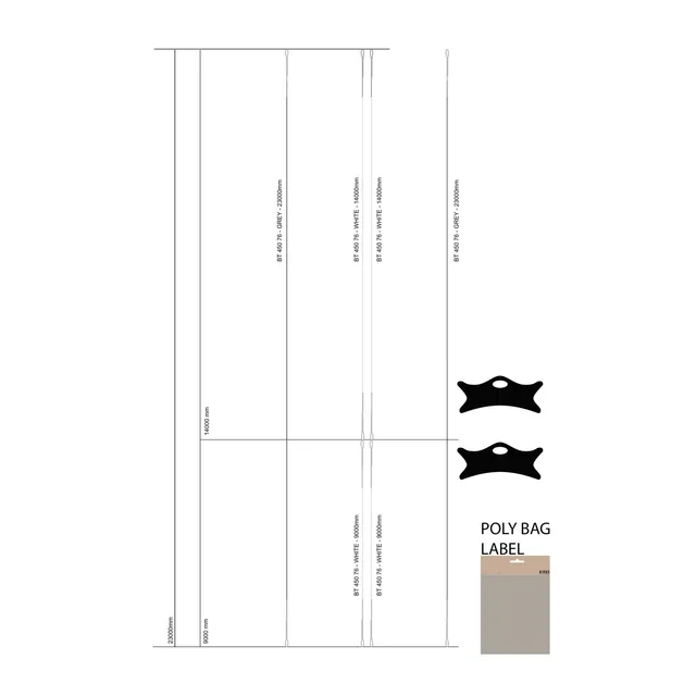 Airush Spare Parts FLYING LINE SET SK76 (22m+2m) linee kite