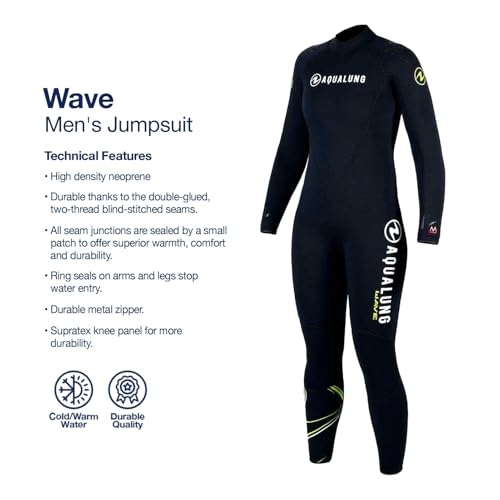 Aqualung Mute umide Wave muta uomo 3 mm nero verde 2XL