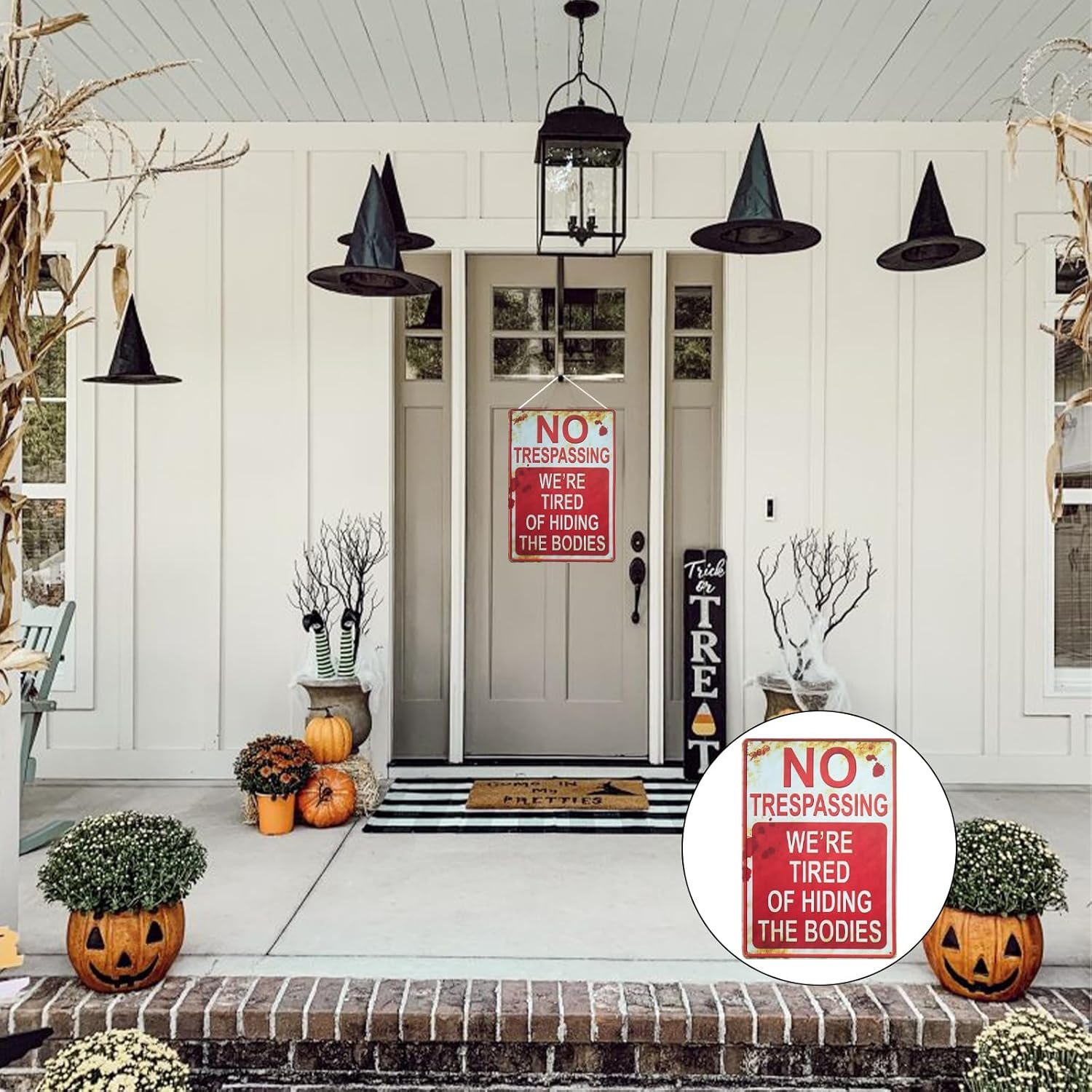 NEW-Vi Halloween Tin Signs cartello in metallo No Trespassing