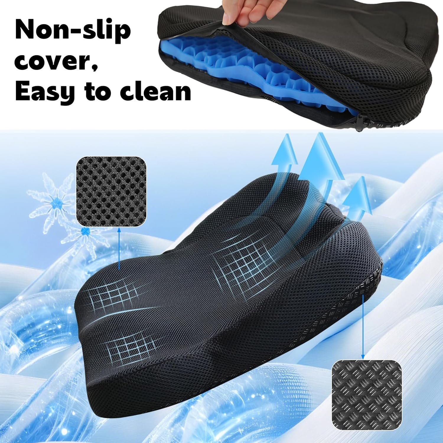 NEW-Vi Stadium Seat Cushion cuscino in gel grande traspirante