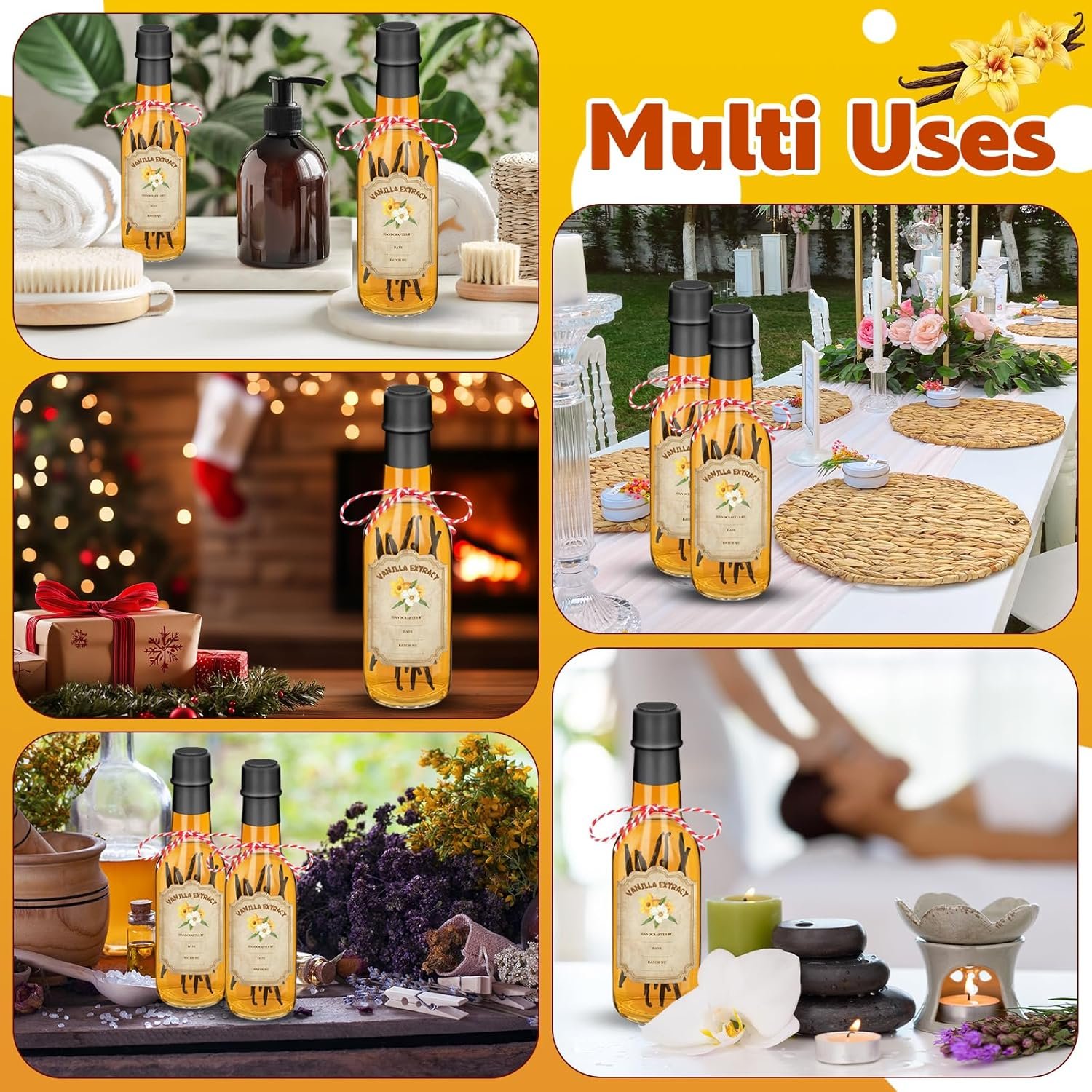 NEW-Vi Glass Bottles bottiglie vetro vaniglia 5 oz 16 pezzi