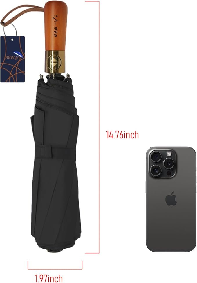 NEW-Vi Golf Umbrella ombrello da golf 54 pollici nero UV