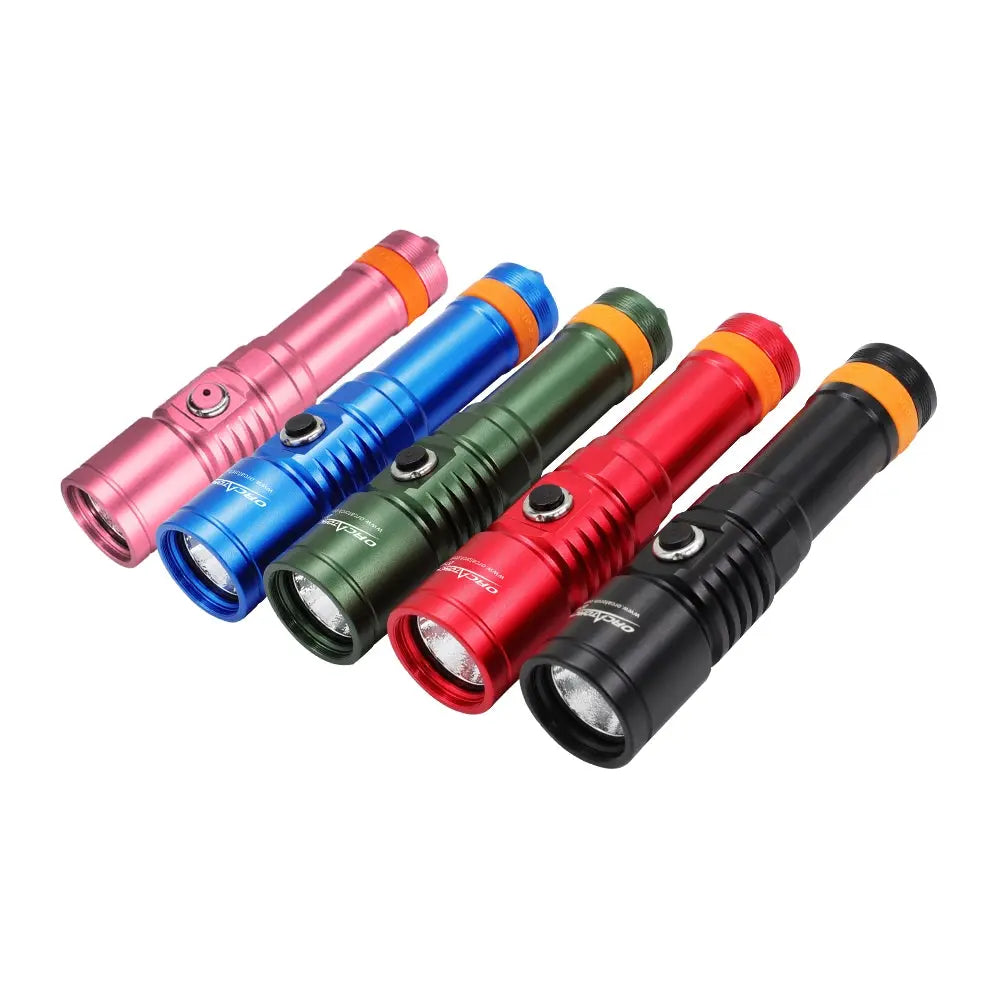 OrcaTorch Recreational Diving D710 torcia subacquea 3000 lumen nera 1 batteria