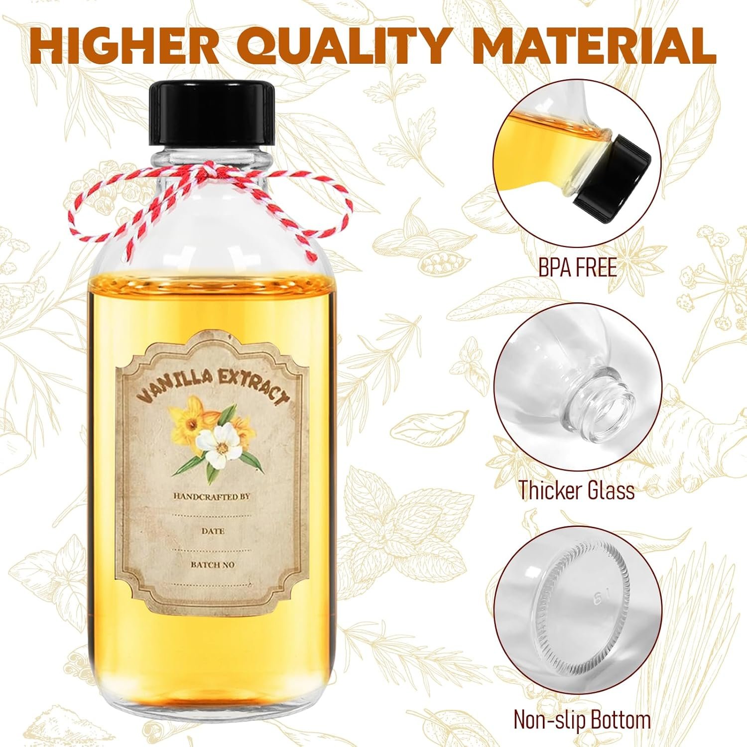 NEW-Vi Glass Bottles bottiglie in vetro 2 oz, 12 pezzi