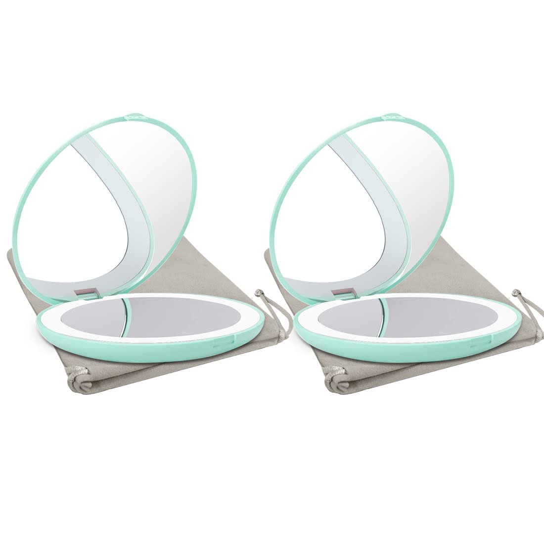 NEW-Vi Beauty Mirror Milishow LED Compact Mirror specchio compatto ciano