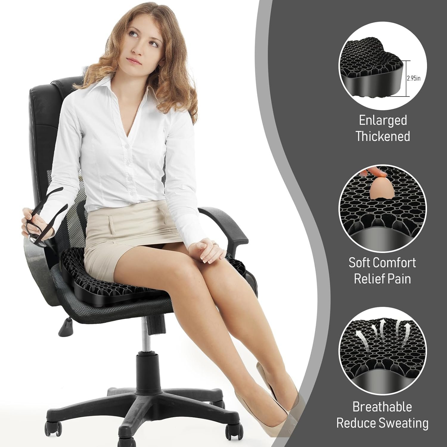 NEW-Vi Seat Cushion for Office cuscino in gel rinfrescante