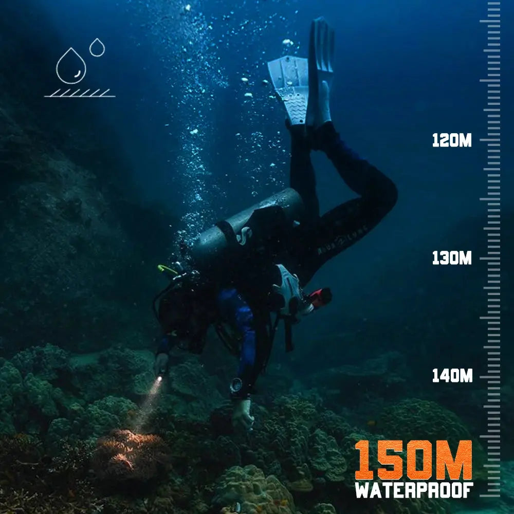 OrcaTorch Recreational Diving D700 Max torcia subacquea batteria 1×5000 mAh