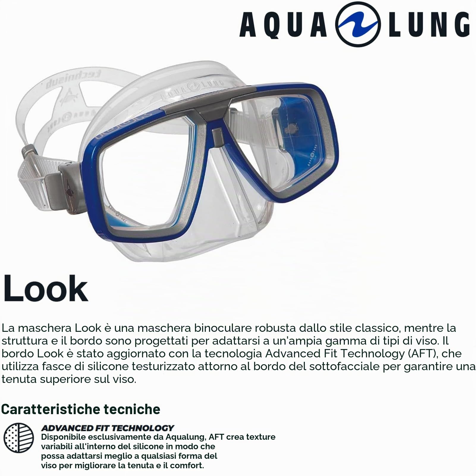 Aqualung Maschere da immersione LOOK maschera sub blu metallizzato