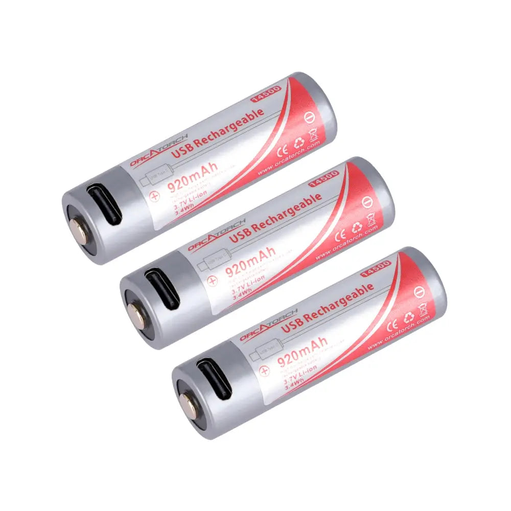 OrcaTorch Batteries & Chargers 14500 batteria USB-C 920 mAh 1 pezzo