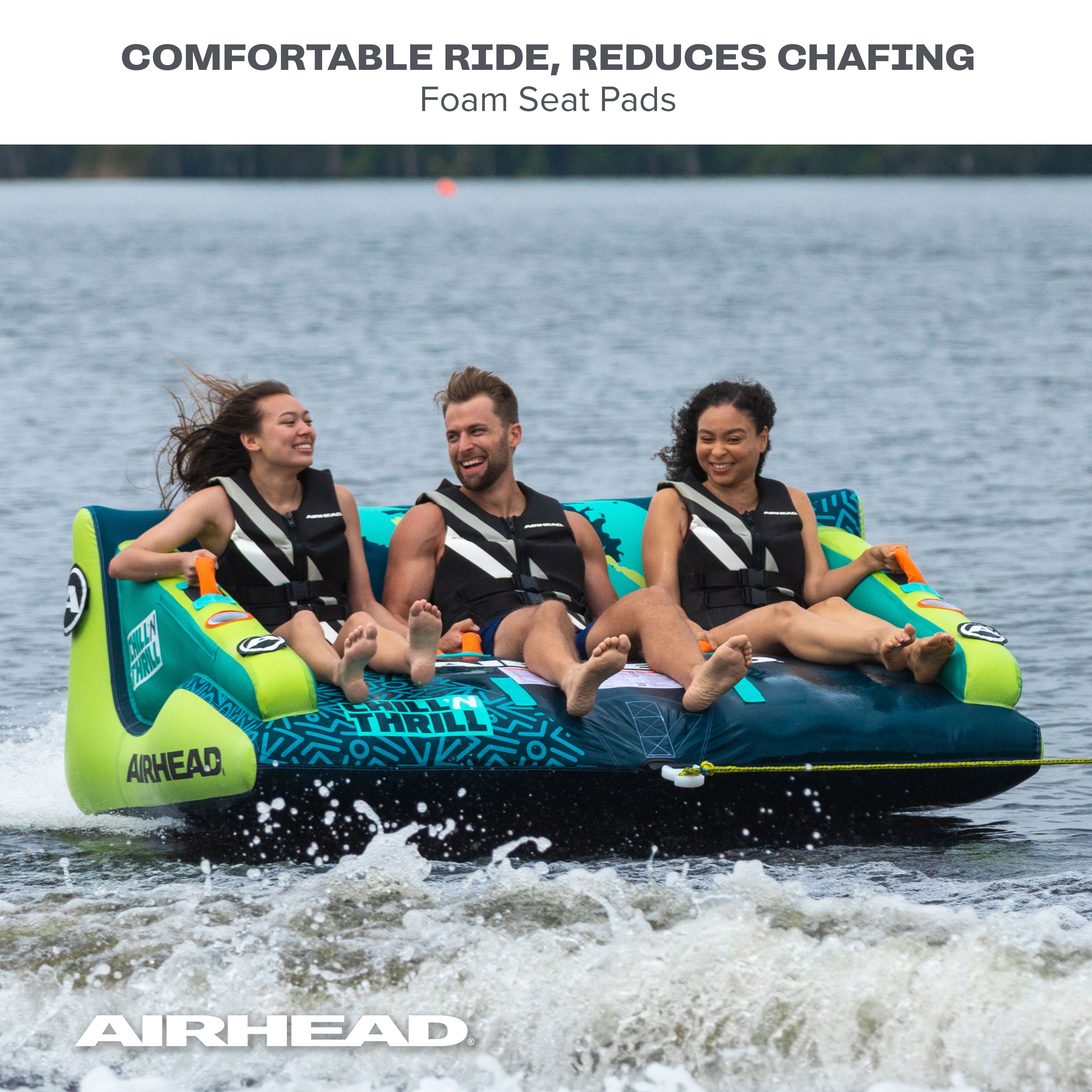 AIRHEAD Towable Tubes Chill 'N Thrill gonfiabile trainabile 1-3 posti con schienale