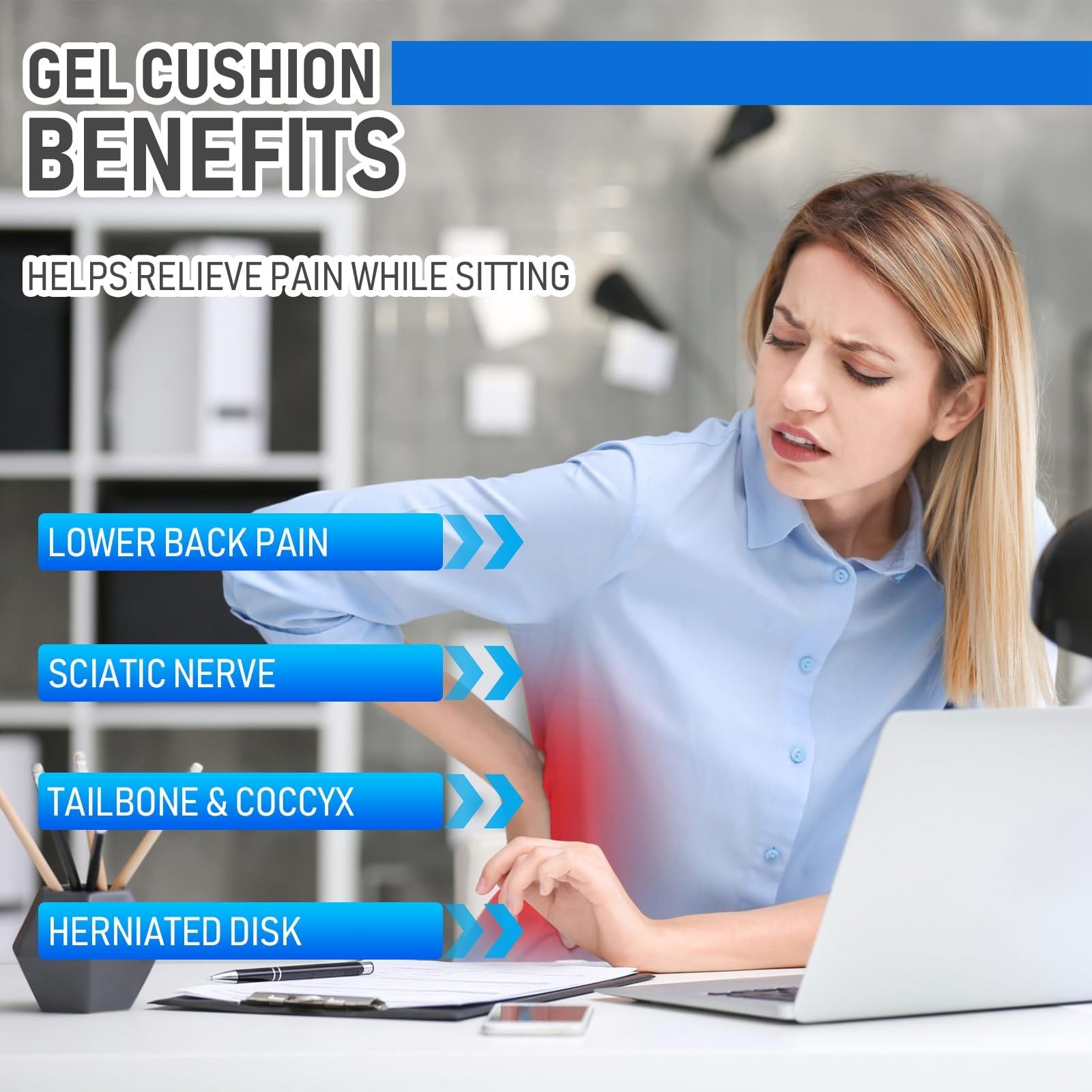 NEW-Vi Seat Cushion for Office cuscino seduta in gel a nido d’ape