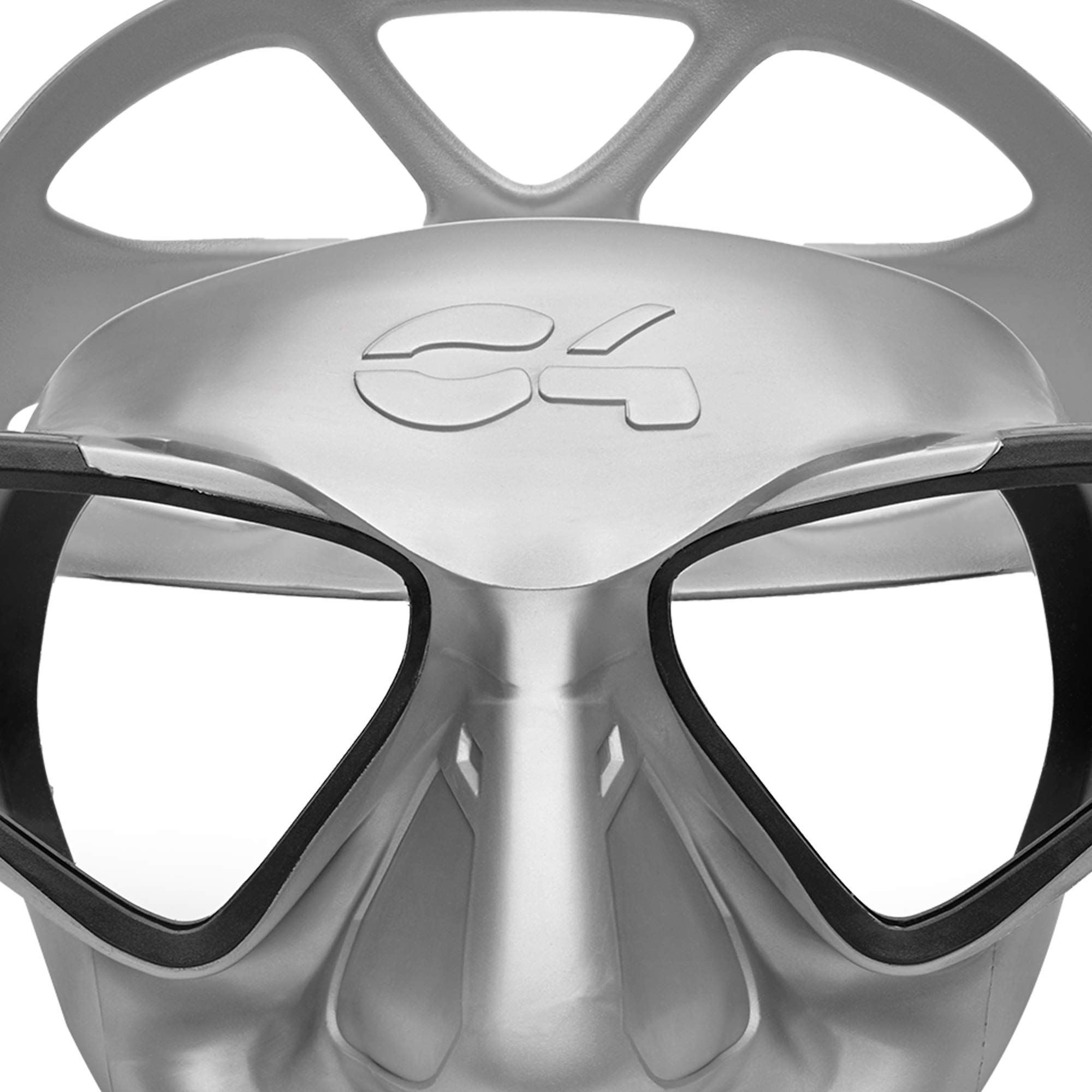 C4 Masks and Snorkels Falcon maschera subacquea apnea Silver antiappannamento volume ridotto