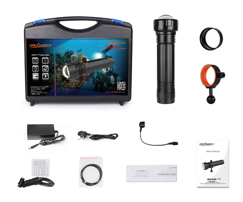 OrcaTorch U/W Photography D950V 2.0 luce video LED 10500 lumen spina US