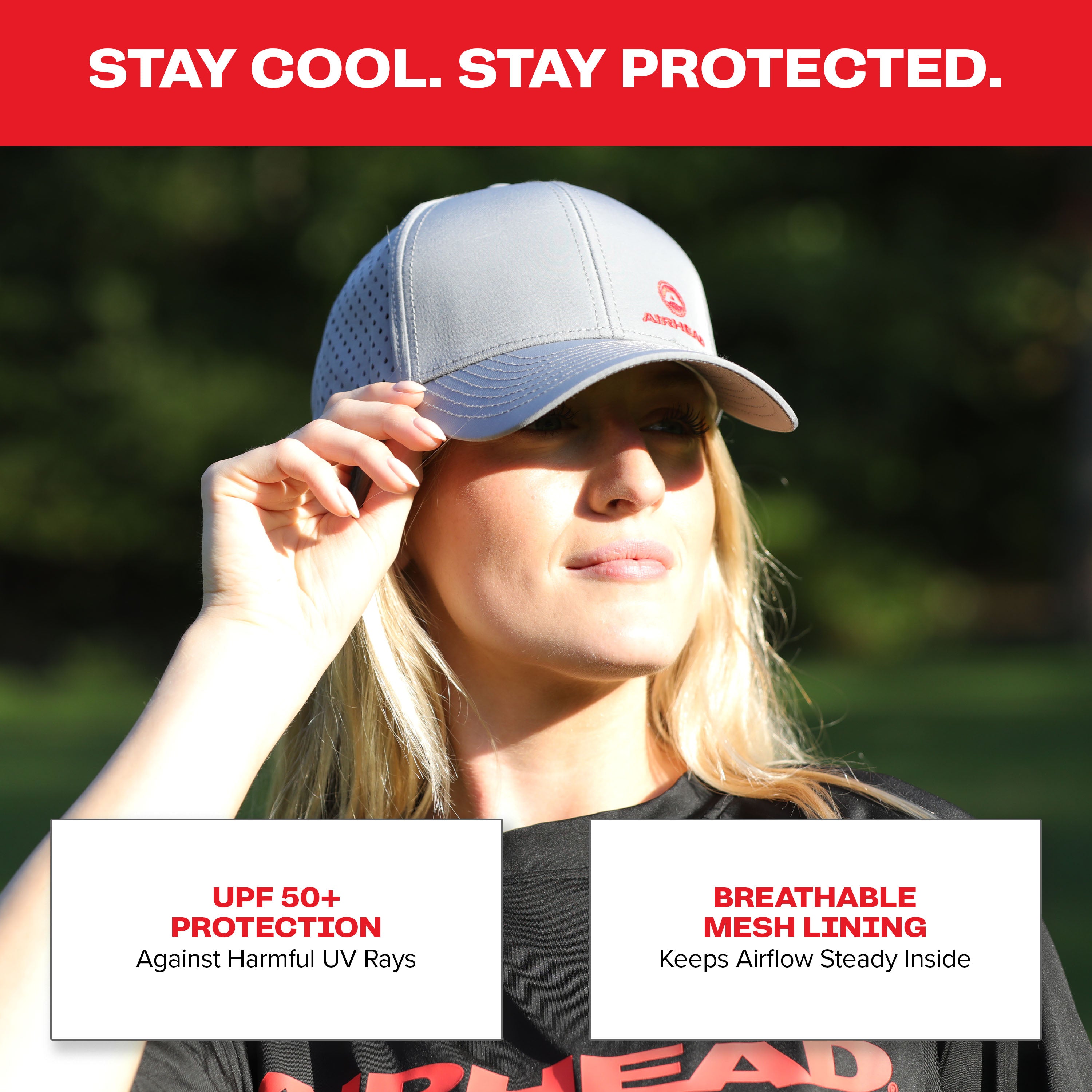 AIRHEAD Boating Accessories Floating Hat cappello grigio galleggiante UPF 50+
