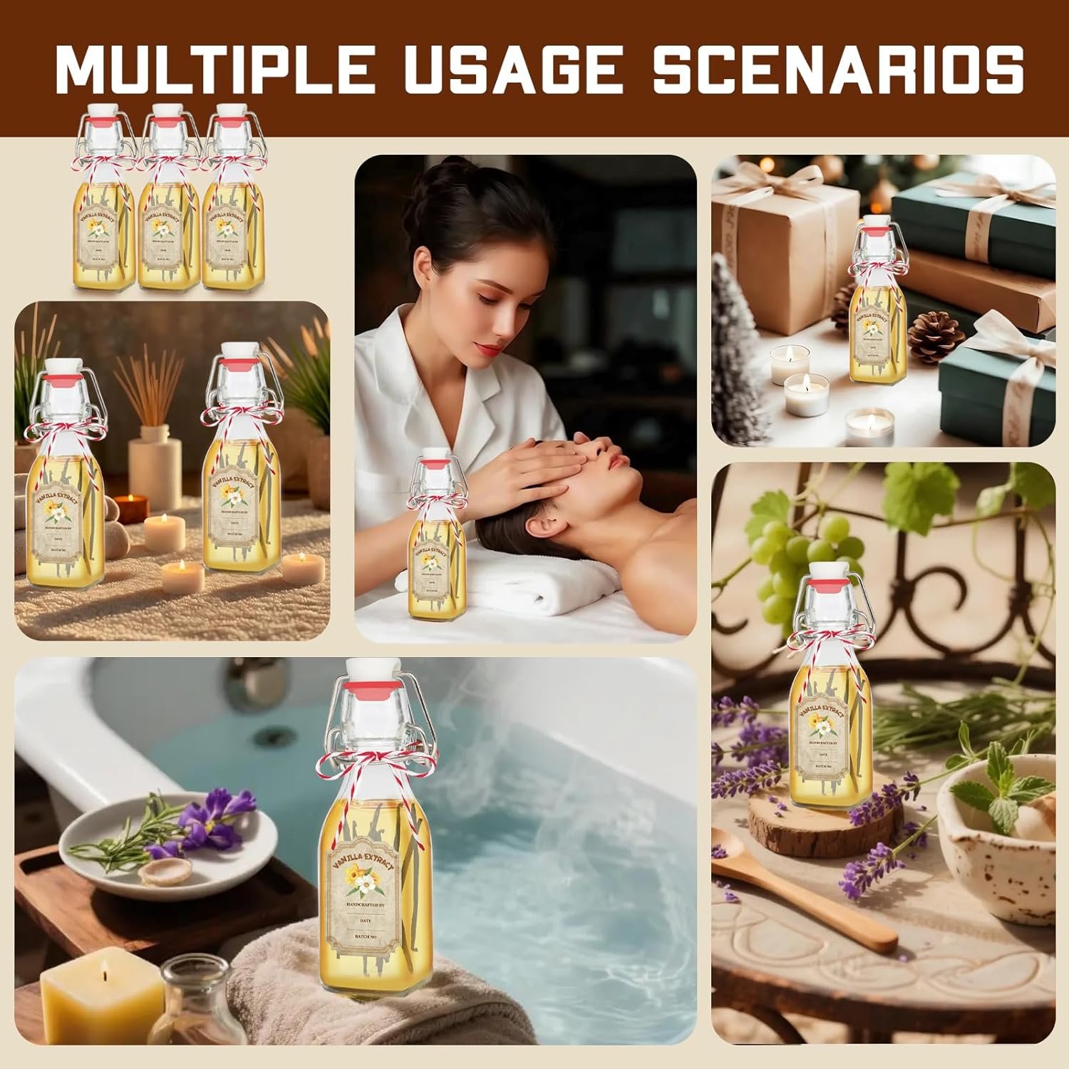 NEW-Vi Glass Bottles bottiglie in vetro 4 oz, 10 pezzi per estratti