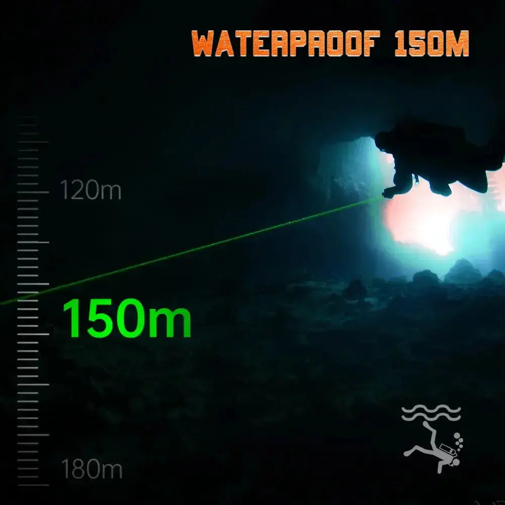 OrcaTorch Recreational Diving GuideBeam MK1 torcia subacquea 1 batteria 3400 mAh, laser verde