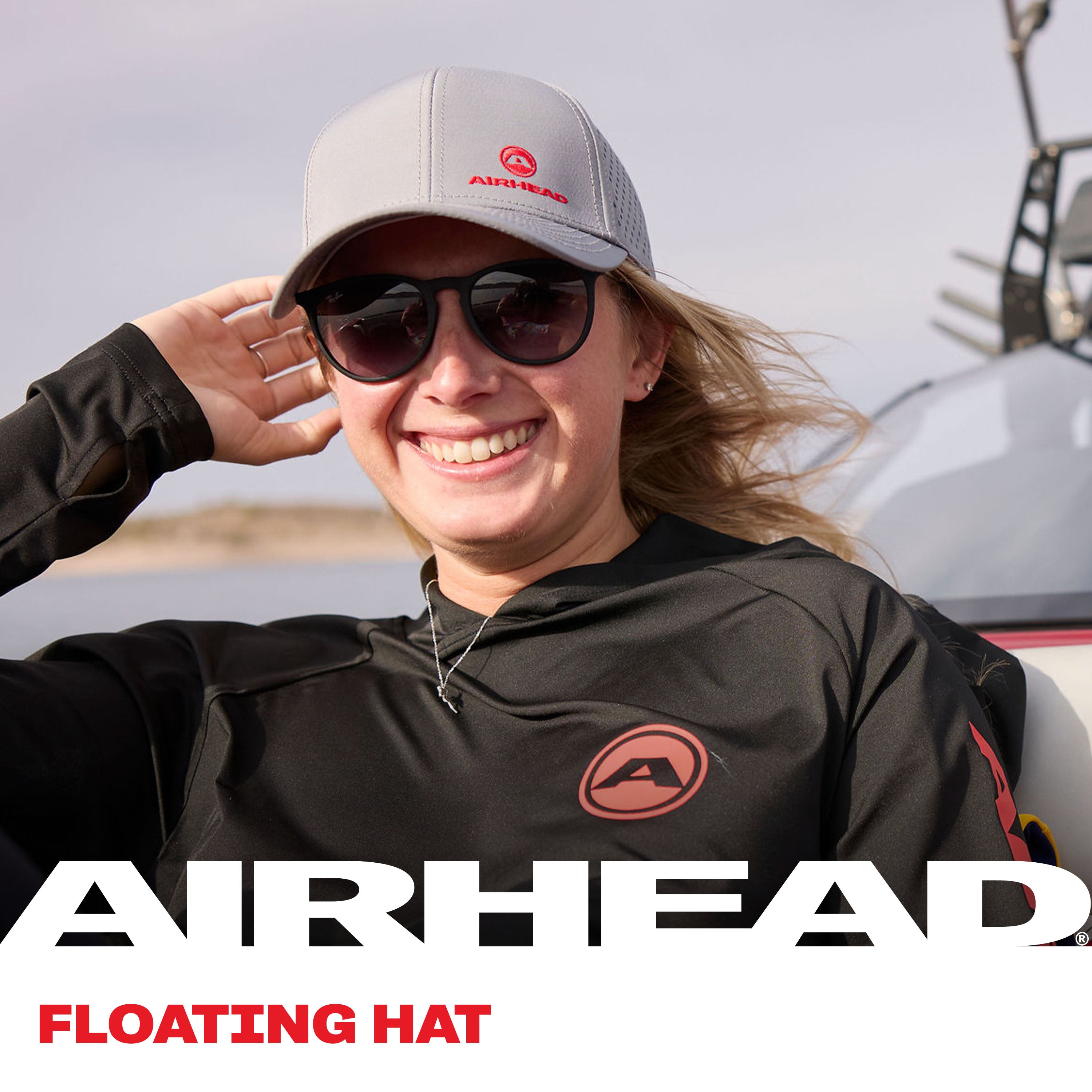 AIRHEAD Boating Accessories Floating Hat cappello grigio galleggiante UPF 50+