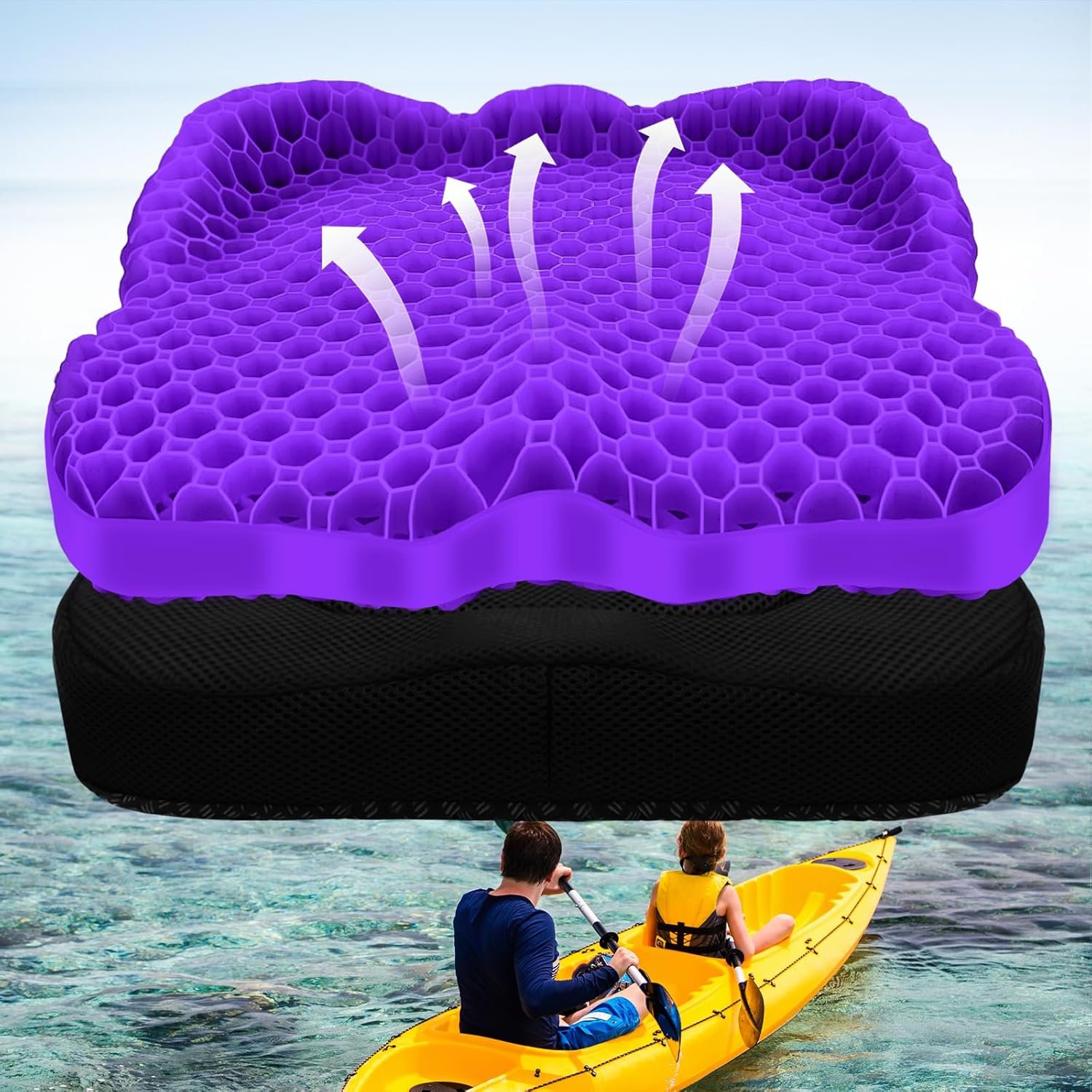 NEW-Vi Kayak Seat Cushion cuscino kayak gel impermeabile 7,5 cm