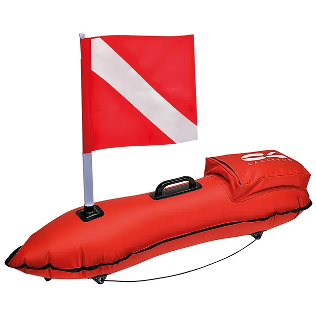 C4 Buoys and Floats Red Dragon boa da sub 90 x 35 cm con bandiera