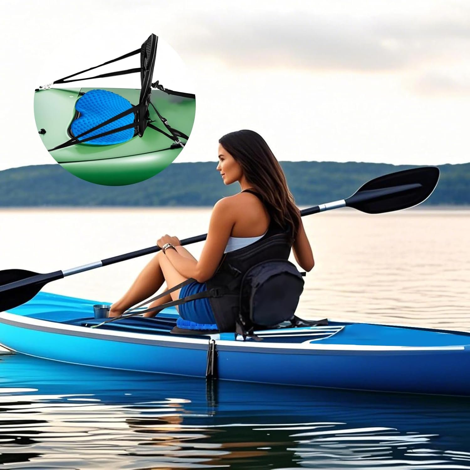 NEW-Vi Kayak Seat sedile kayak deluxe con cuscino in gel e borsa
