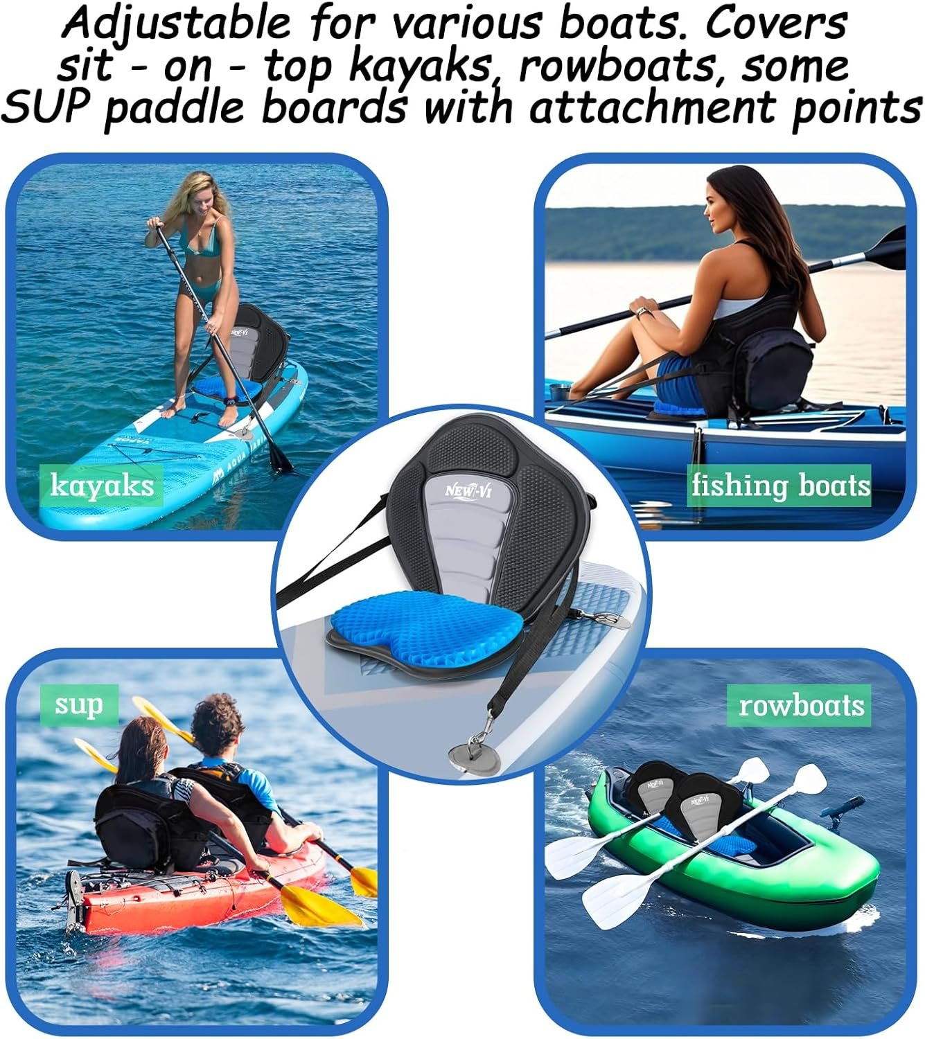 NEW-Vi Kayak Seat sedile kayak deluxe con cuscino in gel e borsa