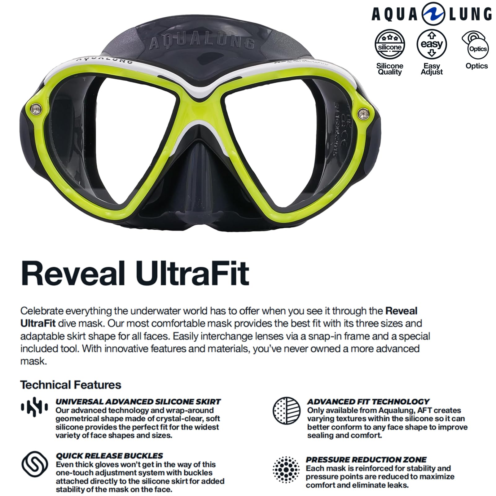Aqualung Maschere da immersione REVEAL ULTRAFIT maschera sub